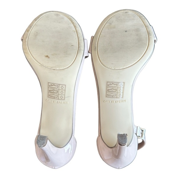 CALL IT SPRING VEGAN ALMOND TOE 4" HIGH HEEL SANDALS STILETTO PATENT NUDE 8 - Picture 10 of 16